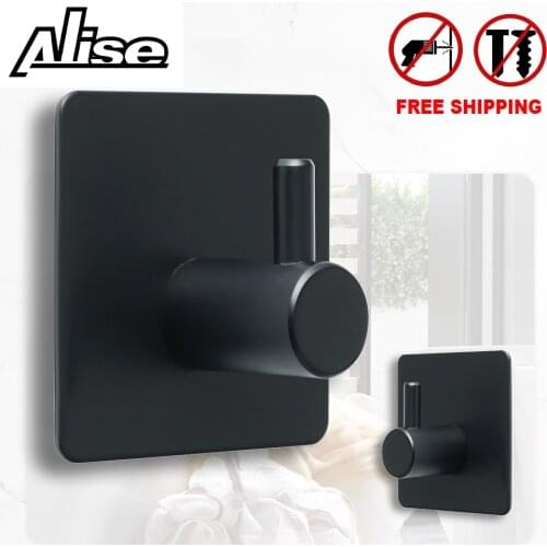 SUS304 Black Robe Hook Wall Hook Towel Hook for Bathroom Stainless Steel Coat Hook Rustproof Hook Hanger for Kitchen Hardware