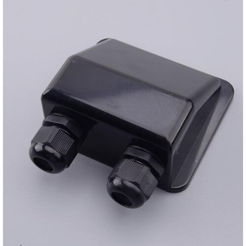 Roof Top Solar Panel Double Cable Entry Gland Box Case Black ABS For Motorhome Camper RV Boat UV resistant