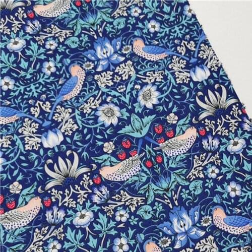 100% Cotton viaPhil Brand Bird Red Strawberry Printed Fabric Eggs Animal Fabric Patchwork Cloth Dress Home Decor