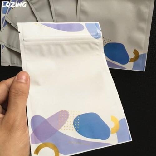 100pcs/lot Matte White Foil Zip Lock Packaging Bags 10*15cm Retail Heat Sealable Candy Nuts Storage Zipper Mylar Pouches
