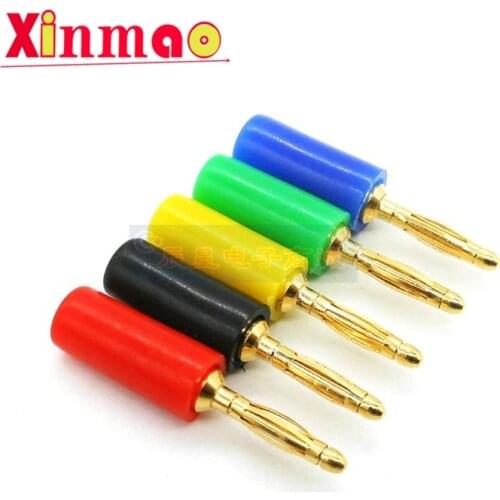 5PCS Pure copper plated real Gold 2mm banana plug high insulation panel plug 2mm lantern head K2 test banana plug