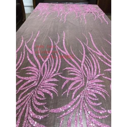 5yards/bag Light purple bilateral positioning line pattern glitter powder fashion fabric for wedding dress fashion design HL87