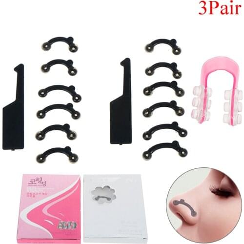 6PCS/Set 3 Sizes Beauty Nose Up Lifting Bridge Shaper Massage Tool No Pain Nose Shaping Clip Clipper Women Girl Massager