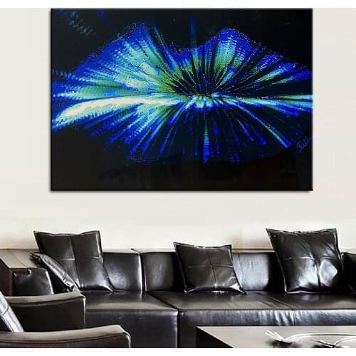 Abstract Blue Lips Ripple Wall Art Paintings Print Canvas Posters And Prints Graffiti Art Canvas Prints Art Pictures Home Decor