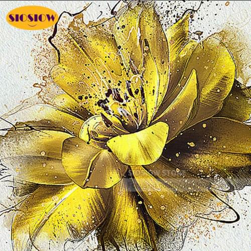 5d Diy Diamond Painting Crystal Abstract Flower Diamond Embroidery Flowers Rhinestones Mosaic Full Round Cross Stitch Home Decor