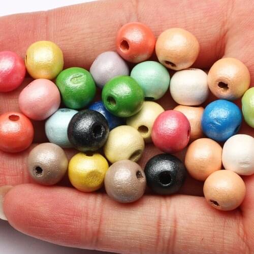 6-25mm Round Natural Wood Beads Wooden Mixed Color Loose Spacing Beads For Jewelry Making DIY Necklace Bracelet Accessories