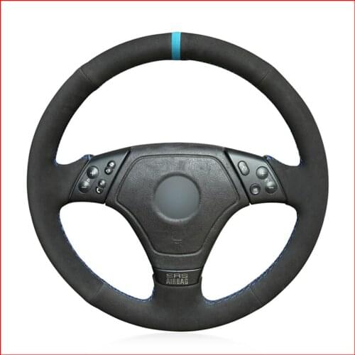 Black Suede Hand Sew Comfortable Soft Steering Wheel Cover for BMW E36 1996-2000 E46 1998-2000 Z3 E36/7 1995-1999