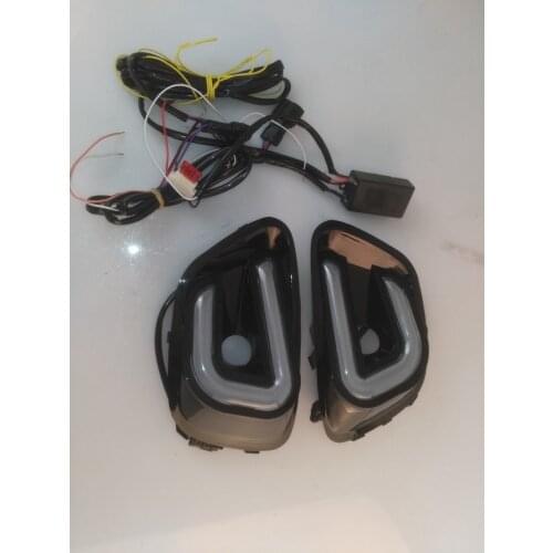 Osmrk led drl daytime running light for Jeep Compass 2013-2015 with yellow turn signal and wireless control