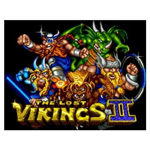 Lost Vikings II USA Version 16 bit English Big 46 pins Grey Game Card For NTSC Game Player