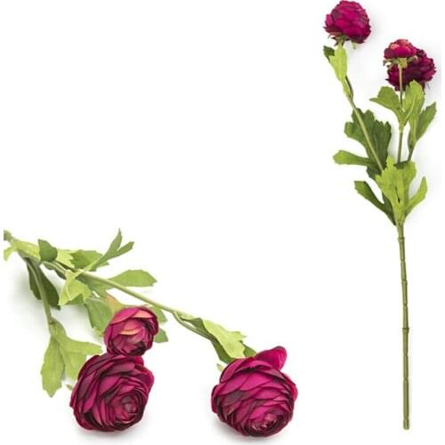 1pc 3 Heads Artificial Flowers Ranunculus Asiaticus Flower Silk Flower for home party spring wedding decoration Fake Flowers
