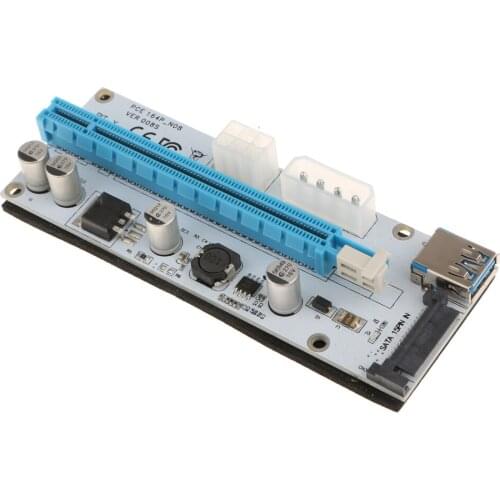 PCI-E Express 1x to 16x Powered Riser Cable USB 3.0 SATA to 4 Pin Kit