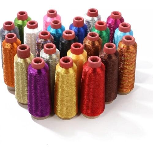 3200m Reel Metallic Embroidery Crochet Knitting Cross Stitch Yarn Threads Sewing Tool Machine Thread Macrame Cord Needlework