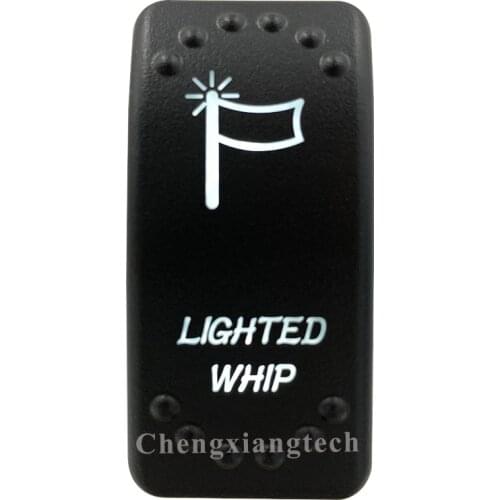 Car Boat SUV UTV RV Truck-White Led -5 Pins-On Off-Laser Etched-Lighted Whip-Rocker Switch-12v 24v-Overload Protection-IP66