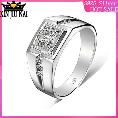 Lovers gifts plated 18K platinum male bosses live ring hegemony width Simulation diamond ring male ring