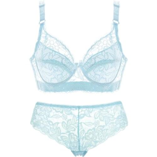 Meizimei sexy lace bra set push up bralette brief plus size panties gather brassiere girl thin wireless BCD cup top bh lingerie