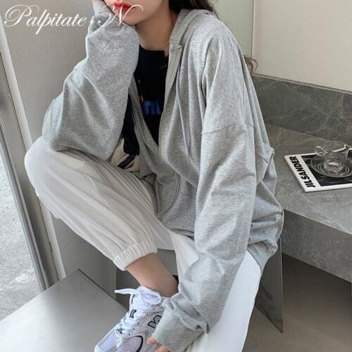 Korean version loose thin long-sleeved hooded sun protection coat solid color retro shirt student girl top