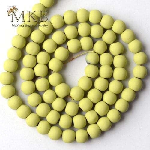 Natural Olive Green Hematite Stone Matte Rubber Round Beads 4/6/8/10mm Space Loose Beads For Jewelry Making Diy Bracelet 15"