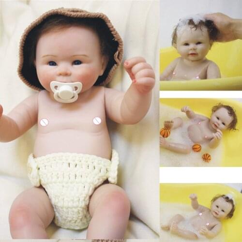 NPK 22inch 55cm all silicone Reborn baby doll Bath Toy Lifelike Newborn boy bebe reborn menino bonecas lol toys gift