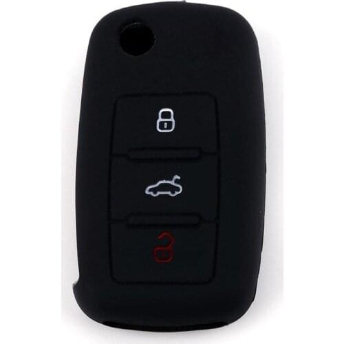 Hot Silicone Car Key Cover Case Shell Fob for Golf Bora Jetta Polo 4 Color Can Choose