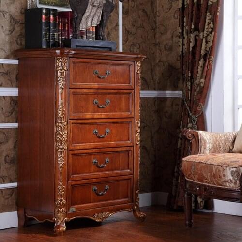 Furniture European solid wood chest of drawers American storage storage cabinets living room drawer cabinets