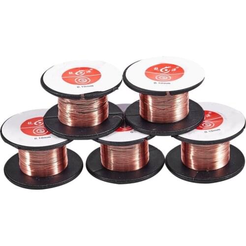 5 Pcs 0.1mm Diameter Copper Soldering Solder Enamelled Reel Wire