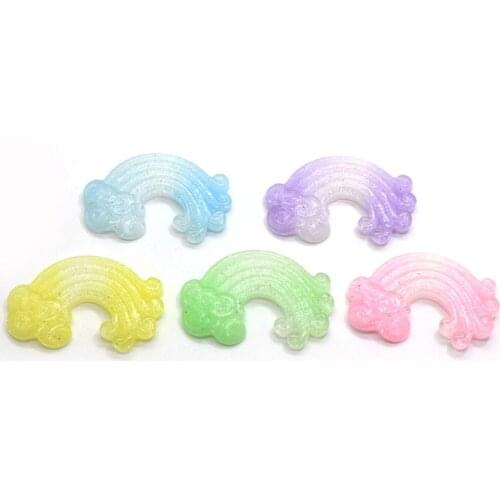 Cute Resin Colorful Rainbow Kawaii Flatback Resin Charms Multi Colors For Craft DIY Stickers