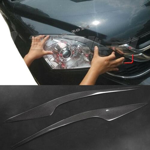 Carbon Fiber Headlight Bottom Eyebrows Eyelids Covers for 2007 2008 2009 2010 2011 Honda CRV CR-V