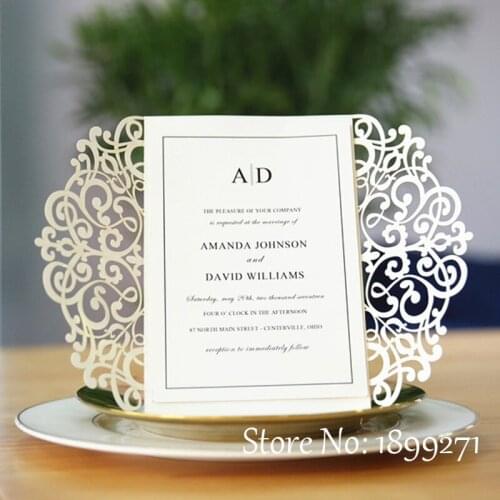 Wholesale wedding decorations unique party supply folding wedding invitation cards