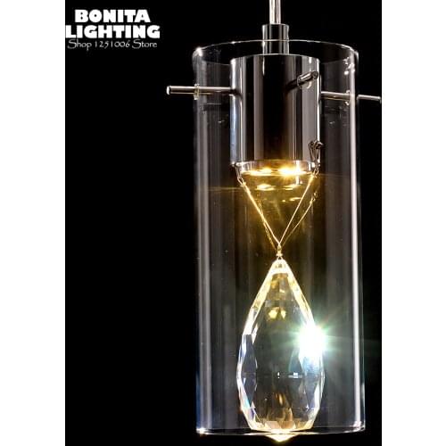 3W Single head Luxury K9 crystal modern hanging lamps Sparkling Jewelry diamond droplight loft Cutting glass led pendant lights