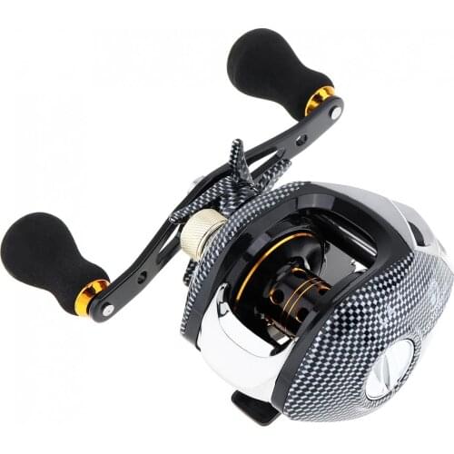 12+1BB 6.3:1 Left Hand Fishing Baitcasting Reel Snake Grain 215g Magnetic Brake Max Drag 8KG / 17.6LB