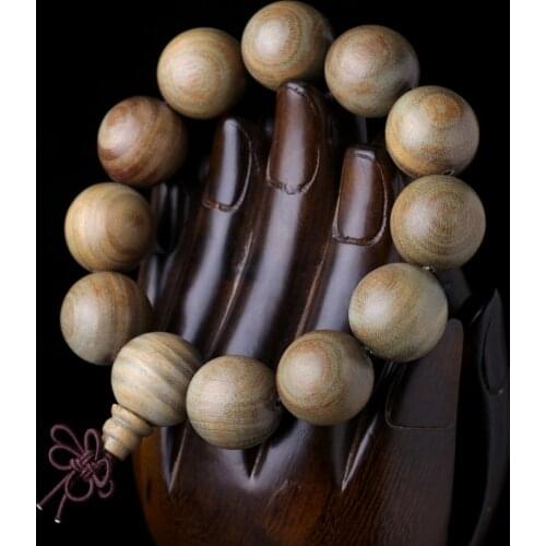 Sandalwood mens green handmade rosary beads prayer beads high quality cool wooden beads bracelet