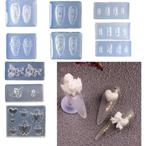 Angel Series Nail Sticker Ornaments Epoxy Resin Mold Nail Art Decorations Silicone Mould DIY Crafts Jewelry Casting Tools