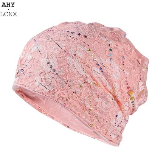 2021 New Summer Hats For Women Men Thin Breathable Turban Hat Male Female Flower Pattern Beanie Hip Hop Bone Gorro Ponytail Hat