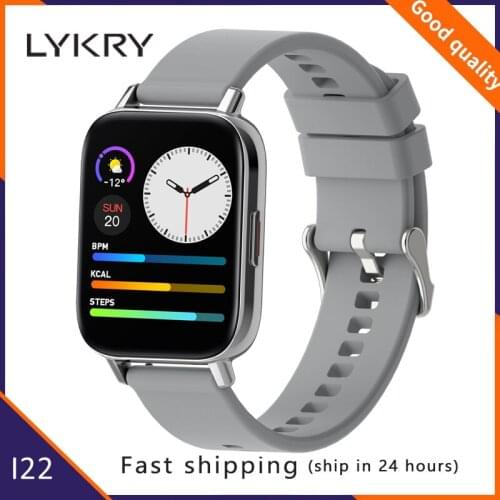 LYKRY I22 Smart Watch 1.69inch Square Screen BT Call Heart Rate Pressure Monitor Fitness Tracker IP67 Waterproof Long Standby