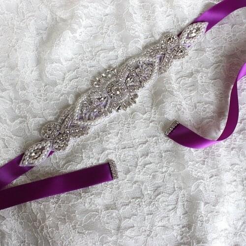 Rhinestone Crystal Wedding Sash Belt For Dresses Bridesmaid Accessories Handmade Luxury Crystal Bridal Belt