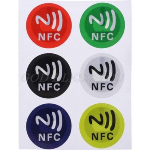 6Pcs Waterproof PET Material NFC Stickers Smart Adhesive Ntag213 Tags For All Phones Drop Shipping
