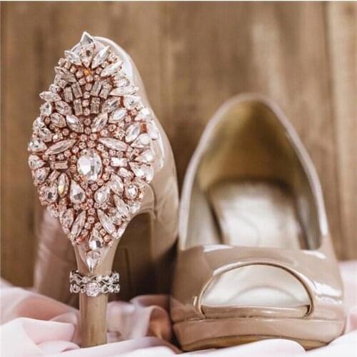 Iron On Wedding Rhinestone Beaded Patches Diy Bridal Dresses Belt Shoes Headbands Garter Motif Crystal Appliques For Clothes