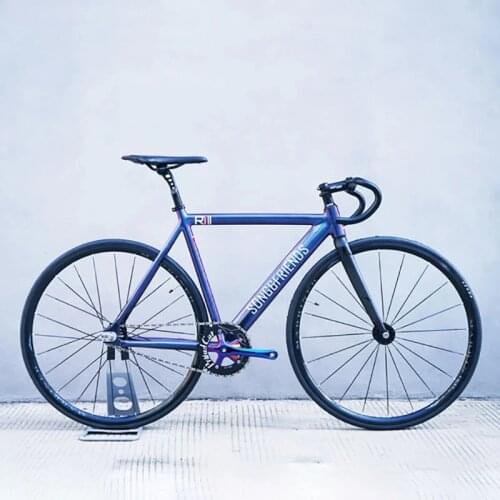 SF R3 Chameleon Aluminum Alloy Bike Racing Muscles Fixed Gear Single Speed Bicycle Flat Spokes Wheel Half Carbon Front Fork