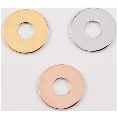 20pcs/Lot Mirror Polishe Stainless Steel Round Circle Charm Pendant Gold Color DIY Jewelry Findings