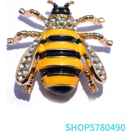 Delicate Little Bee Pin Brooches for Women Gold Color Rhinestone Insect Brooch Coat Cute Garments Ladies Gifts Fashion Jewelry