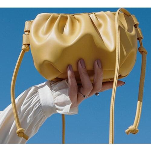 WomenS Pleated Cloud Bag Nylon Orange Green White Small Purses And Handbags 2021 Hit Fashion Female Shoulder Armpit Bags