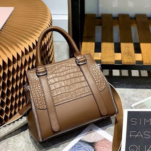 Bag Fashion Genuine Vintage Womens Leather Shoulder Messenger Handbags Classic Design Portable Pattern Bag Versatile