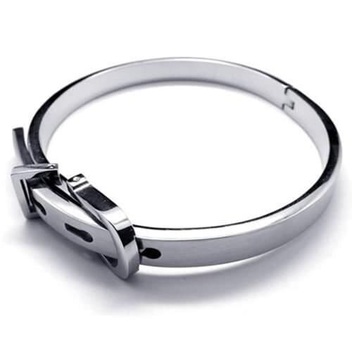 Womens Birthday Gift Special Cool Jewelry Stainless Steel Silvery Polished Charming Wholesale Bangle Bracelet Size:46mm