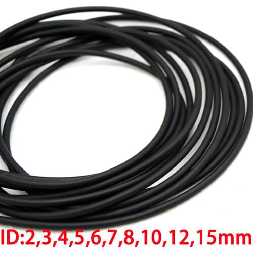 1 meter Fluorine Rubber Solid Strip Diameter 2,3,4,5,6,7,8,10,2.5,3.5mm O-Ring Bar Seal Not Foaming Black
