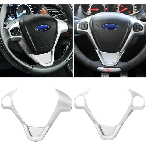 1pcs Car Refit Accessories for Ford New Fiesta MK7 2009-2017 Ecosport 2012-2017 Car Steering Wheel Covers Trim Sticker