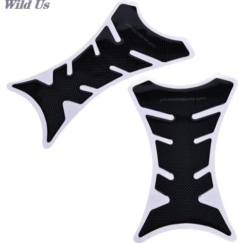 1Pcs Universal Fishbone Carbon Fiber Tank Pad Tankpad Protector Sticker Motorcycle Black color