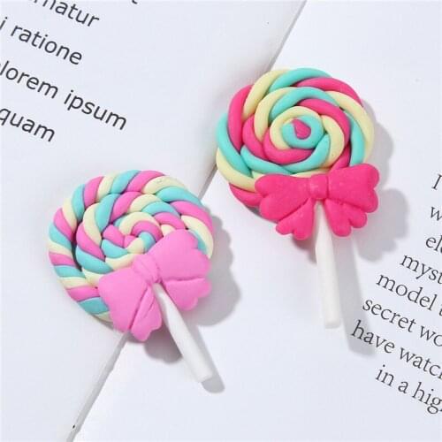 10pcs/lot Cute Lollipop Bow Charms Pendants for handmade decoration bracelets necklace earring key chain Jewelry Making