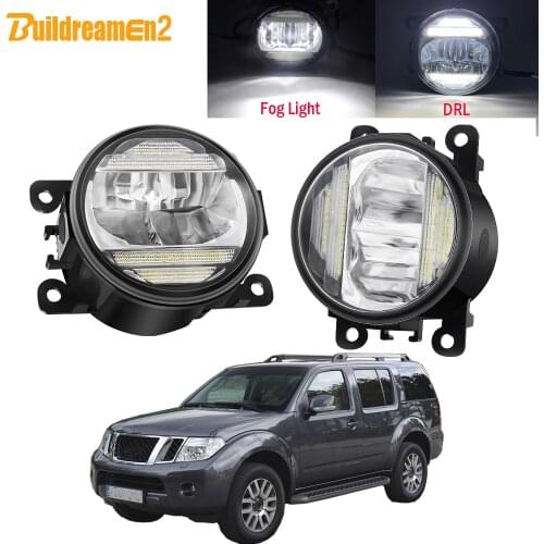 2in1 Design Car LED Fog Light Assembly DRL Daytime Running Lamp 30W 8000LM 12V High Bright For Nissan Pathfinder R51 2005-2012