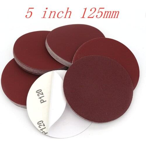 20Pcs 5 Inch 125mm Round Dry Sandpaper Glue Backing Pad Disk Sand Sheets Grit 60-2000 Hook And Loop Sanding Disc