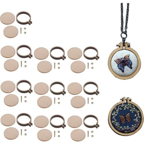 20 Pieces Wooden Embroidery Hoop Frame Cross Stitch Ring Crafts Supplies